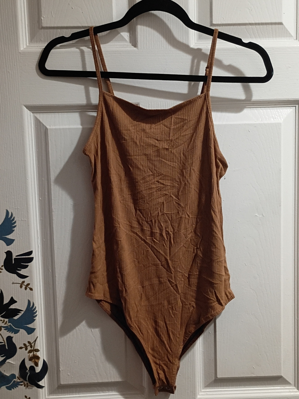 wild fable Ribbed Scoop Bodysuit in Brown/Tan NWOT